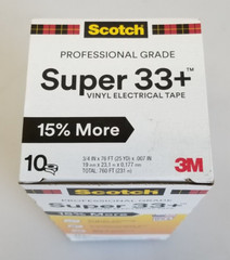 3M Scotch SUPER 33+ Vinyl Electrical Tape 3/4″ X 76′, 10-Pack, NEW