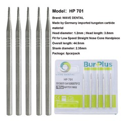 Wave Dental Surgical Burs For Straight Handpiece Taper Fissure Carbide HP 44.5mm