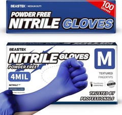 Blue Violet Nitrile Gloves 100 Pcs Medium Powder-Free Disposable for Food