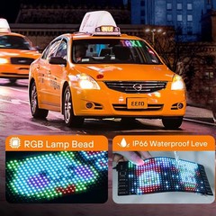 LED Sign for Car, 7”x3”Flexible LED Matrix Panel USB 5V Bluetooth Applicati…