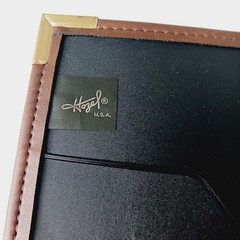 Vtg (1983) Hazel 12″x9.5″ Portfolio Binder Notepad Brass Corner Brown USA Oxford