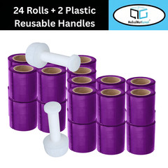 24 Rolls 5″x 1000′ 80 Gauge Cast Narrow Banding Stretch Shrink Flim Wrap Purple