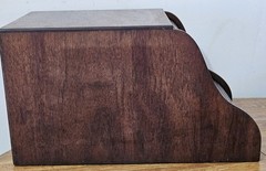 Antique 1900s Wooden Roll Top Tabletop. Secretary Desk Organizer Caddy Fine wood