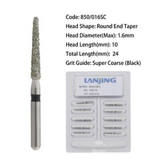 Dental Diamond FG Burs 850/016F 850/016SC Round End Taper Super Coarse Fine Grit