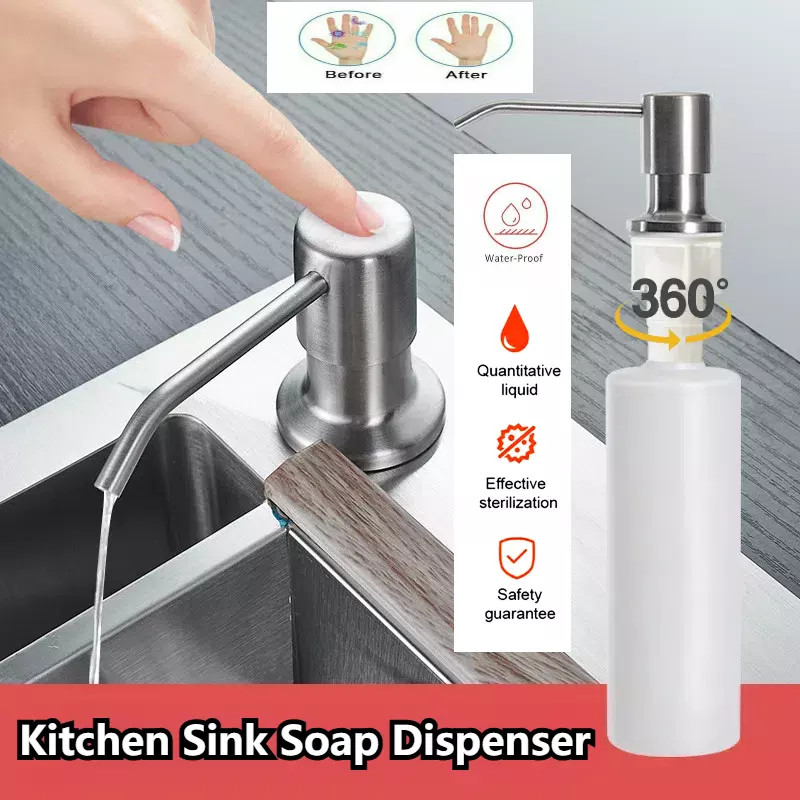 Soap Dispenser for Kitchen Sink Brushed Nickel Built in Sink Soap Dispenser