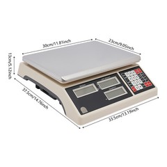 Industrial Counting Scale, 30kg X 0.5g, Digital Scale for Parts and Coins, g/k