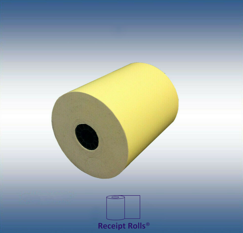 3″ x 165′ 1-Ply Canary Bond Cash Register Receipt POS Paper Rolls – 50 Rolls/cs.