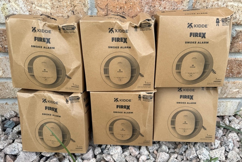6-Pak Kidde FireX 21033087 SMAC10YFEX Smoke Alarm Hardwired & Battery 2025