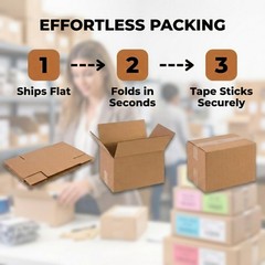 BOX USA Small Shipping Boxes 12″L x 8″W x 6″H 12x8x6″ (25-Pack), Kraft Brown