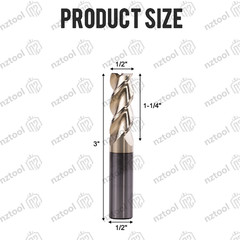 3 Flute 1/2″ Carbide End Mill – .030 Corner Radius Mill- ZRN Coated for Aluminum