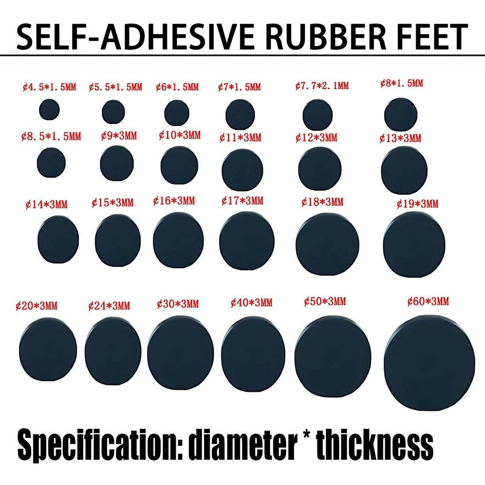 Small & Large Self Adhesive RUBBER FEET Bumper Stops, Door Buffer Rubber Pads