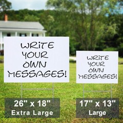 Blank White Yard Signs Billboard with Stakes – DIY craft 6*24”/13*17”/18*26”