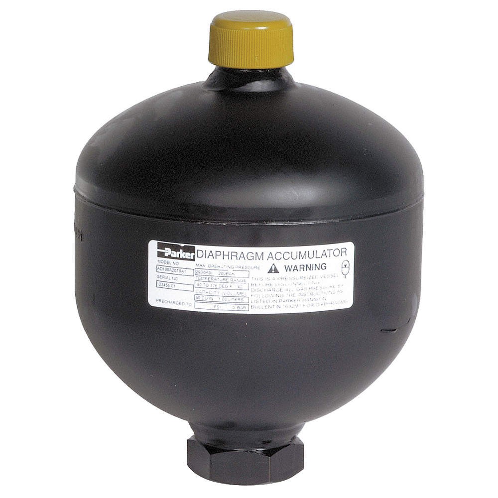 PARKER AD007B25T9A1 Diaphragm Accumulator,5 cu in,3600 psi 6NZJ9