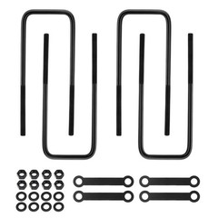 12 inch Square Bend U-Bolt Kits, Heavy Duty Steel Square U-Bolts with 6 inch Tie