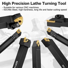 Metal Lathe Cutting Tools – 7PCS 1/2″ Indexable Lathe Turning Tool with 7pcs …