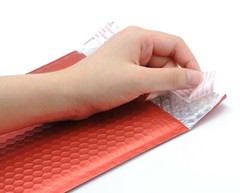 100 #2 Matte Metallic Red Poly Bubble Mailers 8.5×12 (Inner 8.5×11)