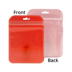 Multi-Size Clear-Color-White Glossy Mylar Zip Lock Bag w/ Butterfly Hang Hole M4