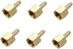 6 Pcs 1/8″ NPT Female x 1/8″ Barb Brass Hose to Pipe Adapter,1/8″ FNPT to Barb H