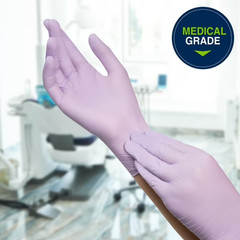 10 Boxes – Halyard Lavender Powder Free Nitrile Exam Gloves – Sizes: S, M, L, XL