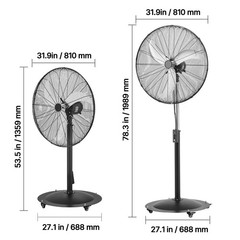 Uimoso 30-in Industrial Pedestal Fan,High Airflow,Waterproof,Oscillating Design