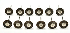 Pack of 12 – 7/8″ Medium Bristle 3/32″ Mandrel Jewelry Polish Rotary Brushes