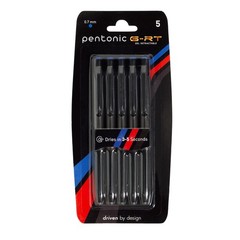 Pentonic G-RT Retractable Gel Pens, 5 Count, Blue 1 Count (Pack of 5),