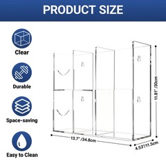 Aphbrada Acrylic Sterilization Pouches Organizer Holder with 4 Divided Compar…