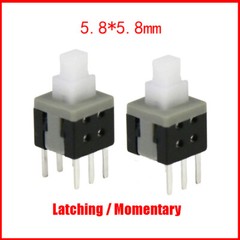 Tact Tactile Push Button Switches 5.8*5.8mm PCB Latching Momentary Lock 3 6 Pin