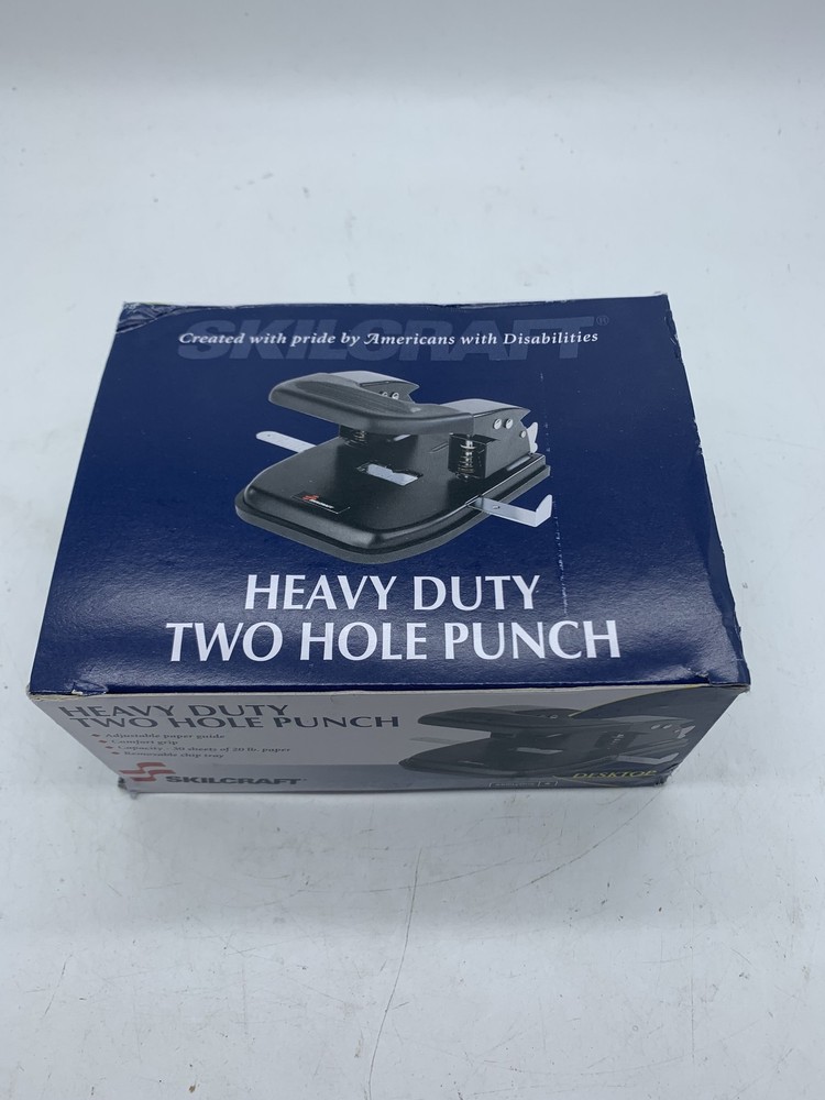 Skillcraft Adjustable Heavy Duty Two Hole Punch Black ~ FREE SHIPPING