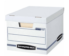 10 Pack, Bankers Box Basic Duty Latter/Legal File Storage Box with lids, White.