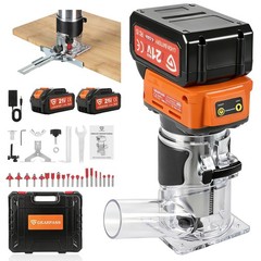 30000RPM Cordless Compact Wood Router for Makita 21V Battery, Carving 1/4″ Col