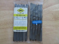 5 pcs TWILL Jobber Length Twist Drills Letter M Split Point 135 Degrees Brazil