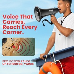 Pyle 40W Professional Megaphone Bullhorn w/ Siren & Aux-In for Music PMP43IN
