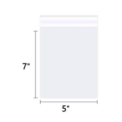 5″ x 7″ (200 Count) Clear Cellophane Bags – Self Sealing Cello Plastic Poly B…