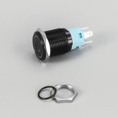 16mm Metal Black Push Button Switch LED Light Momentary Latching Waterproof 12V