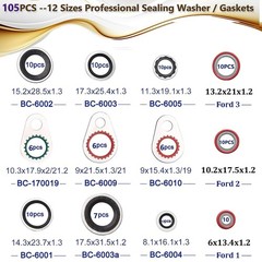 195PCS A/C Seal Kit,Ac O Ring Assortment Kit, AC Gasket Seal Kit, Automo
