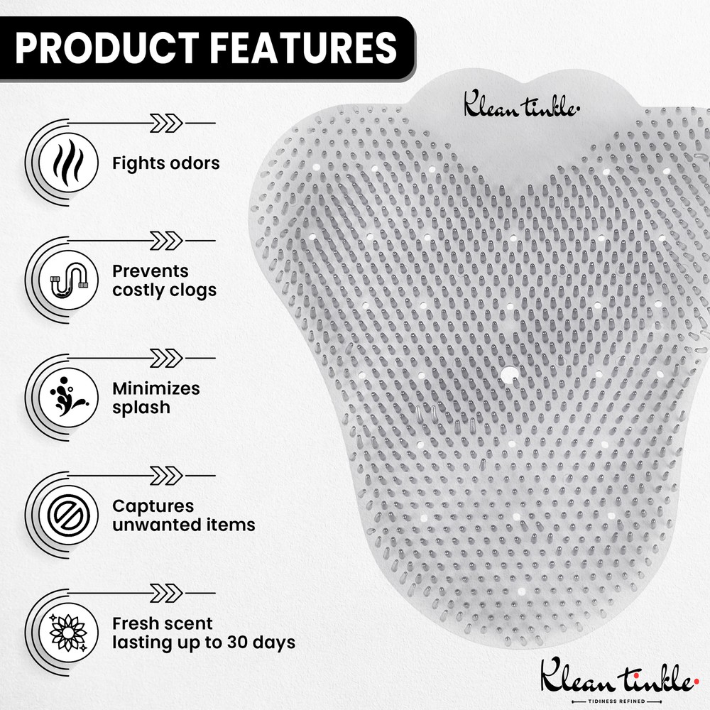 3 pcs Clear Urinal Mats Odor Freshener for Mens Bathroom Urinal Mats Deodorizer