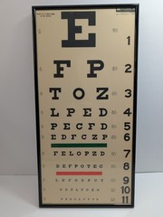 New FULL SIZE Snellen 22″ x 11″ Plastic Eye Test Wall Eye Chart Washable NIB