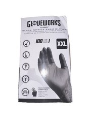AMMEX Gloveworks GWBEN49100 Black Nitrile Gloves 6 Mil (Size-2XL)