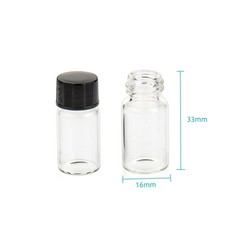 100 Pack 3ml Clear Glass Vials with Screw Caps – Lab Storage Bottles, Borosilica