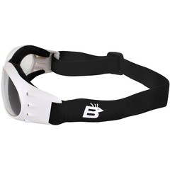 2 Birdz Eyewear Eagle Motorcycle Skydiving White Goggles Clear & Yellow Lenses