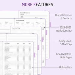 Undated Weekly Planner for 2025, Forvencer Simplified A5-Weekly, Black