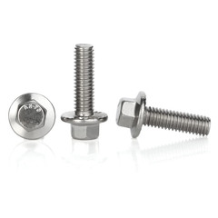 M6-1.0 X 40Mm Flanged Hex Head Bolts Flange Hexagon Screws, Stainless Steel 18-8