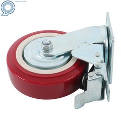 4Pcs 6″ × 2″ Heavy Duty Swivel Caster Wheel With Belt Brake Casters Polyurethane