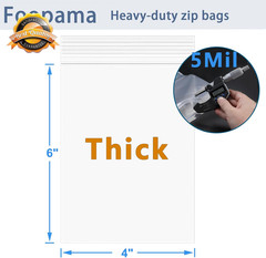 4×6 Clear Zip Lock Bags 5 Mil Heavy Duty Reclosable Storage Bags 100 Pcs