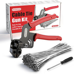 112PCS Heavy Duty 304 Stainless Steel Cable Tie Gun Kit, Includes 110PCS 11.8