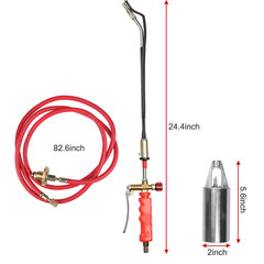 Portable Propane Torch Weed Burner Ice Snow Melter Outdoor Flame Thrower w/ Hose