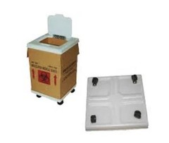 Reusable Biohazard Waste 4-Wheel Dolly Hamper Set Lid & Base for 18×18” Boxes