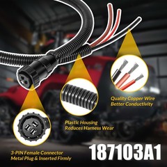 3 Pin Auxiliary Power Connector Kit 187103A1 Replace# 86511459, RE37651, AP459