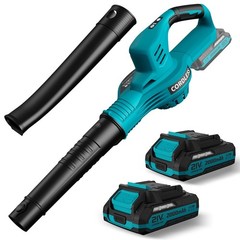 Leaf Blower Cordless – 21V Powerful Electric Leaf Blower with 2 Batteries and…